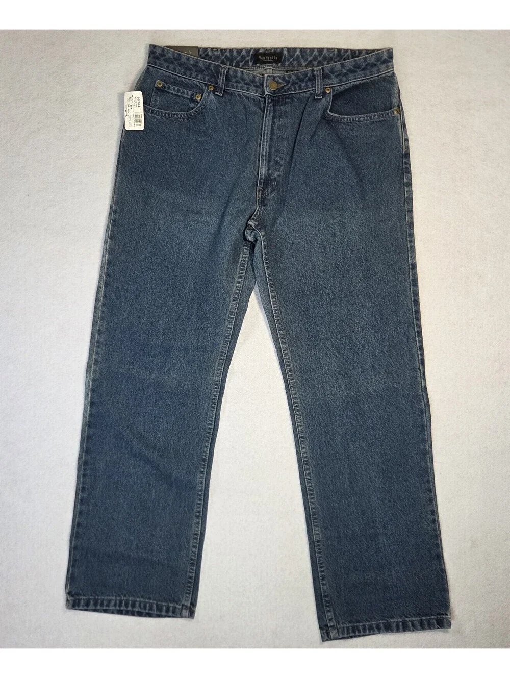 VTG Van Heusen Jeans Men's 36x32 Blue Cotton Denim Straight Leg Workwear Travel